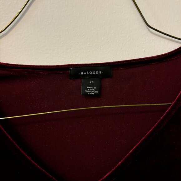 Halogen Wine-Red Velvet, Christams Party, Great Price, XS - Picture 2 of 3